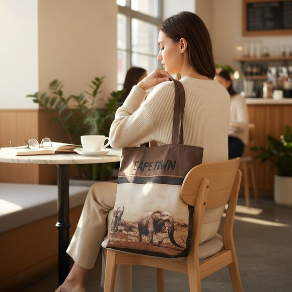 Cape Town Africa Handcrafted Shoulder Bag Animal Print - Picture 1 of 6